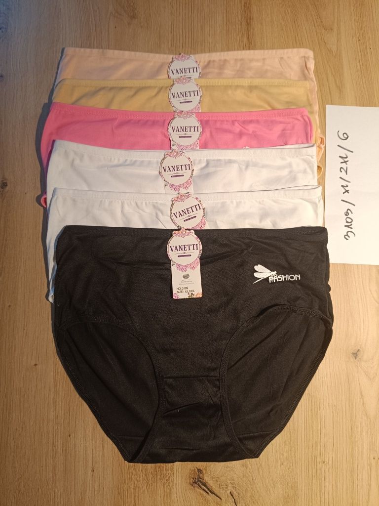 Majtki bambusowe figi damskie NOWE rozmiar XL/XXL x 6 sztuk