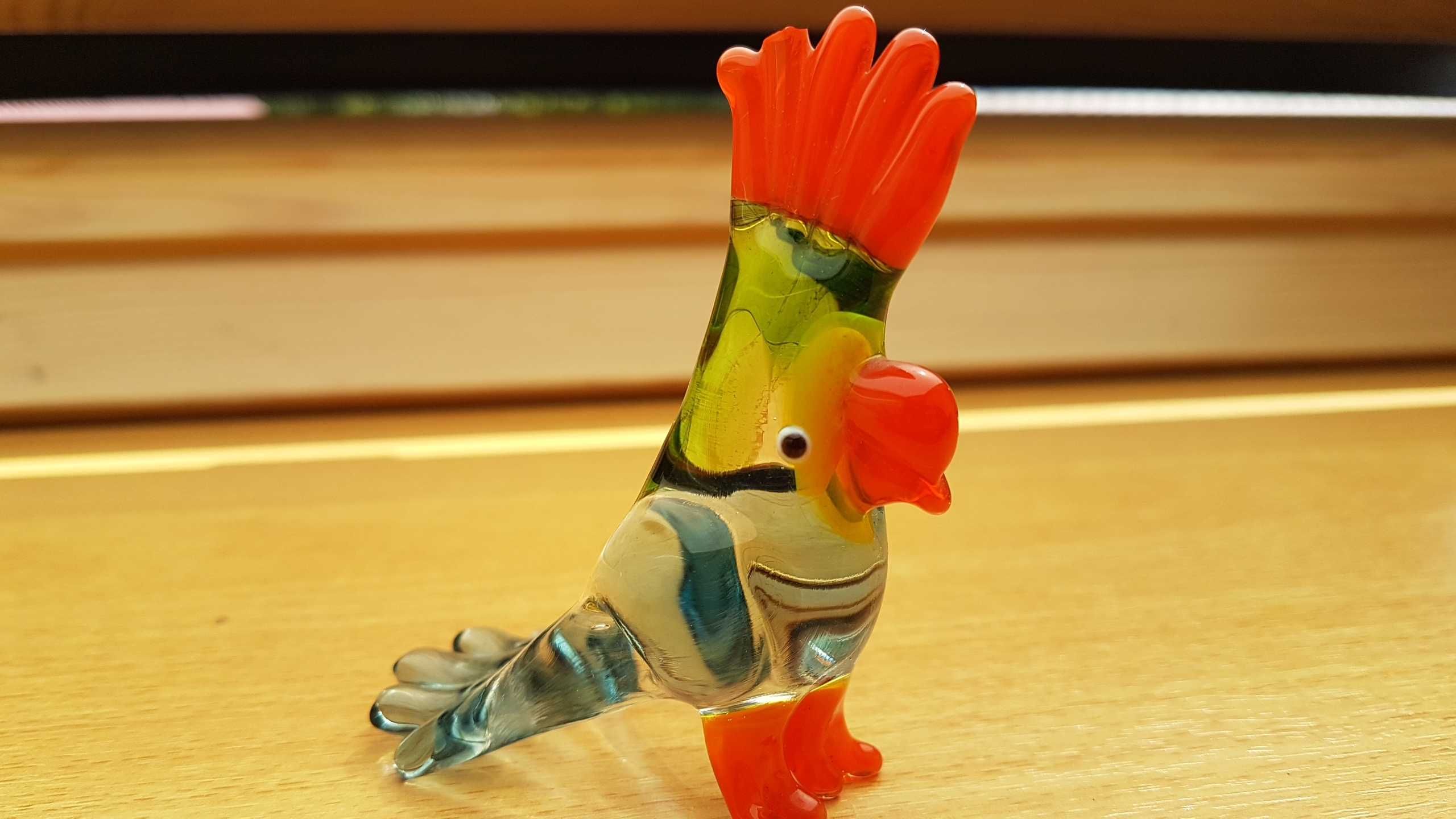 Kolekcjonerska papuga ze szkła szklanna ptak ara figurka Racibórz