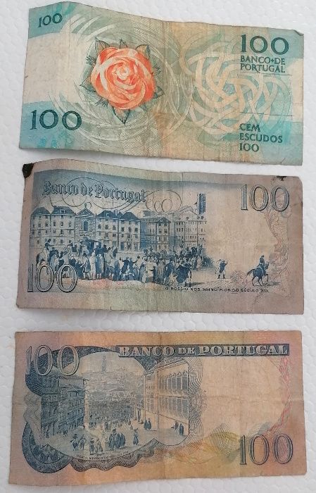 Notas de 100 escudos (3 un)