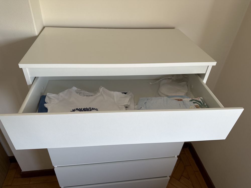 Cómoda c/5 gavetas, branco, 70x112 cm