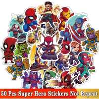 50шт/пак! Набор наклеек Супергерои Marvel X-men DC Comics стикеры сет