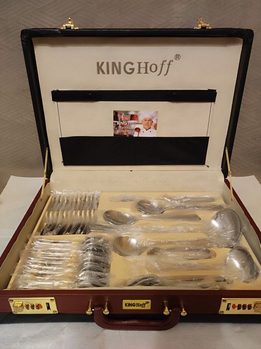 Zestaw sztućców w walizce firmy Kinghoff 72 szt. wysoki połysk