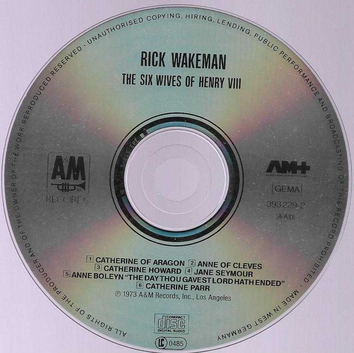 Rick Wakeman - - - - - The Six Wives Of Henry The VIII - - - - - CD