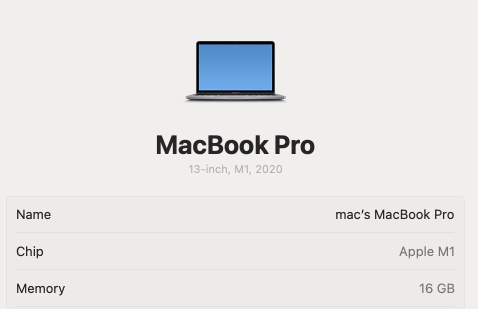 MacBook Pro 13 2020 M1 16Gb 256Gb Space