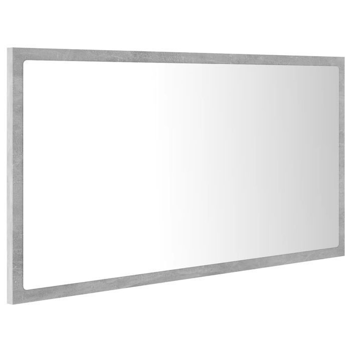 Vidaxl Lustro Łazienkowe Z Led, Szarość Betonu, 80X8,5X37 Cm, Płyta