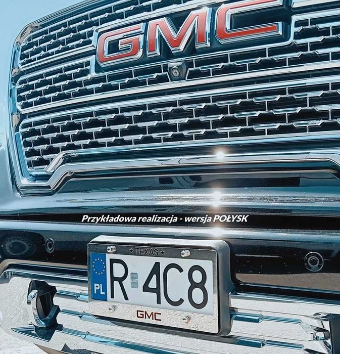 RAMKA INOX pod nowe małe tablice 305X114 USA MUSTANG Dodge Jeep Ford F