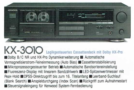 Magnetofon KENWOOD KX-3010 Dolby BC HX PRO (onkyo/denon) made in Japan