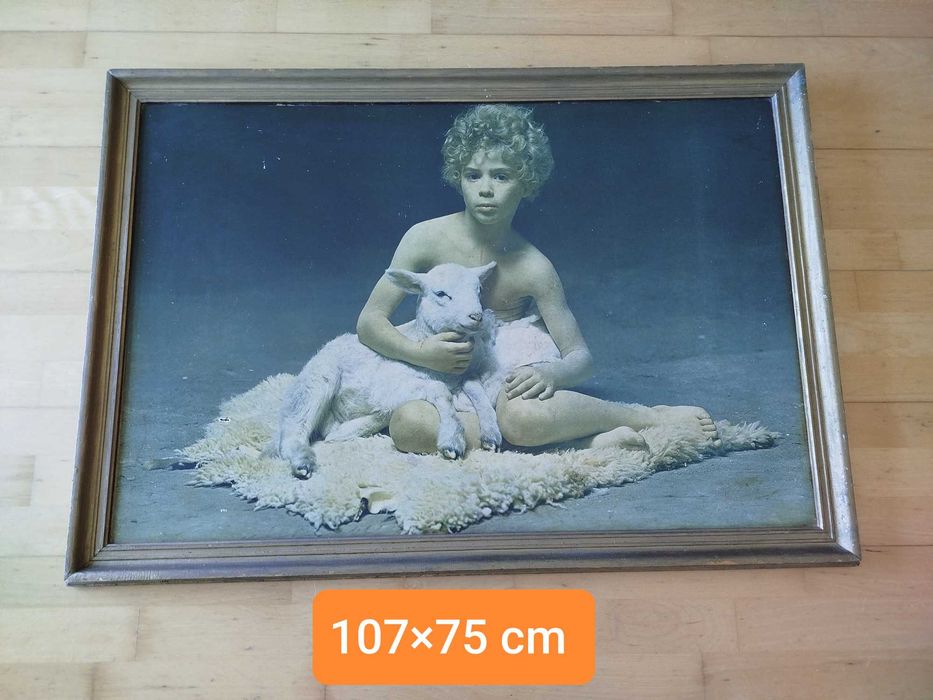 Quadro Antigo de grandes dimensões, reprodução sobre madeira