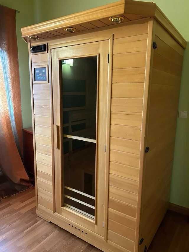 Sauna kabina infrared podczerwień 220V 2os LED RADIO GŁOŚNIKI szklana
