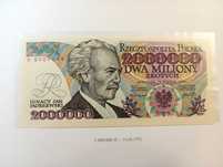 2.000000 mln  zł 1992  - A -  st. 1 UNC  Z Błędem