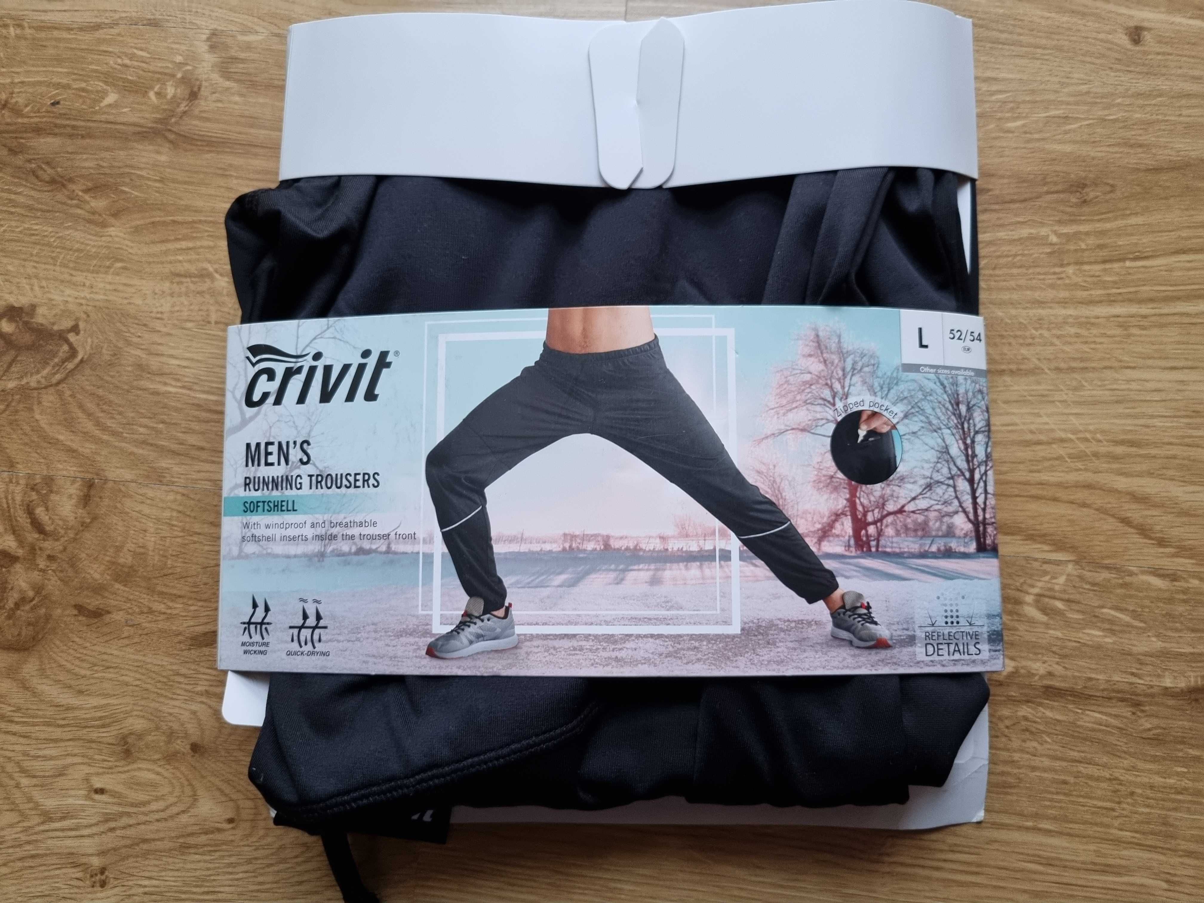 Spodnie dresowe męskie CRIVIT, bieganie rower NOWE, rozmiar 52/54, XL