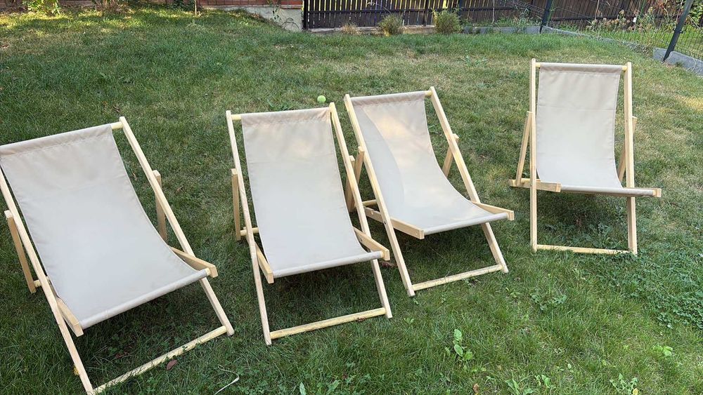 leżak ogrodowy beżowy