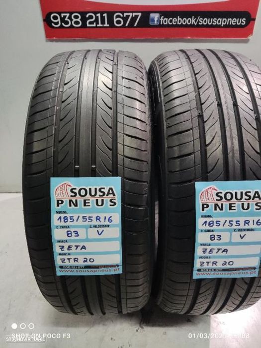 2 pneus semi novos 185-55r16 zeta - oferta dos portes