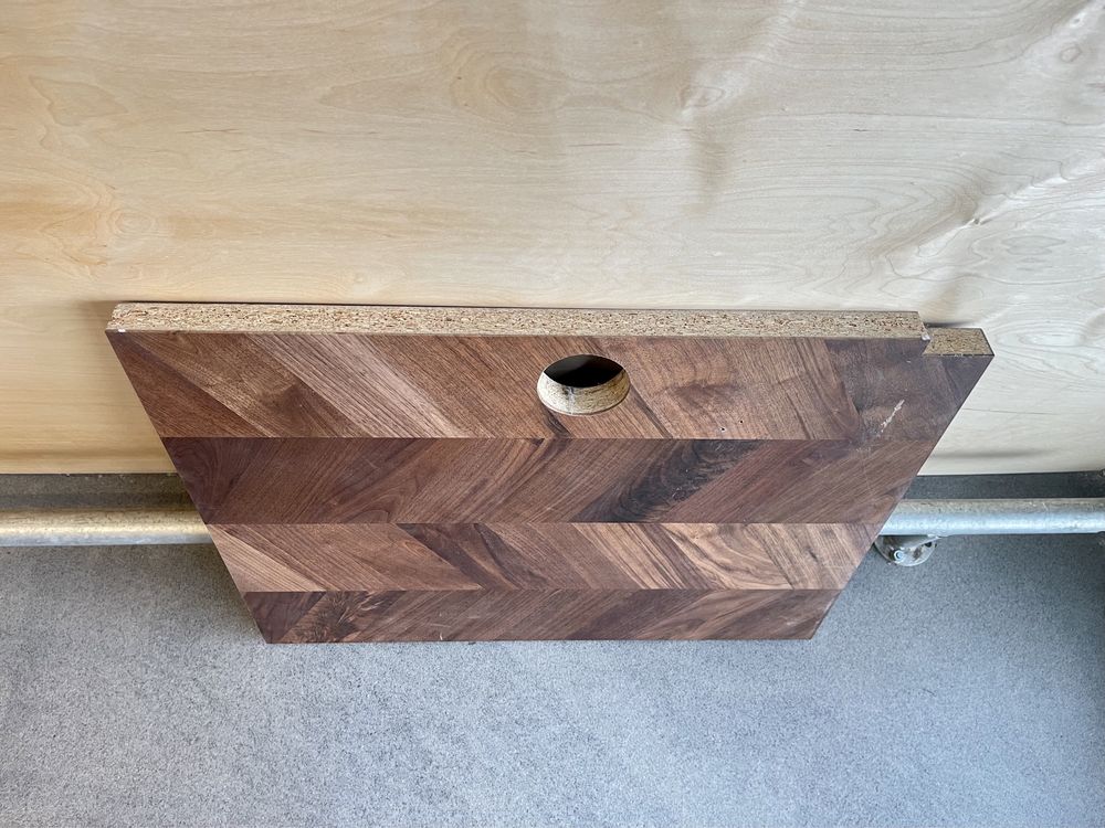 79cm IKEA blat BARKABODA naturalny fornir orzech garaż warsztat gruby