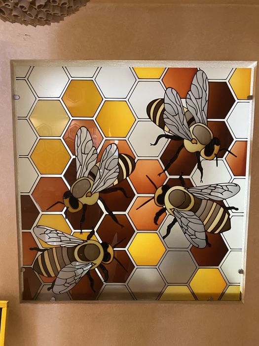 Скло вітражне, вітраж, соти бджоли