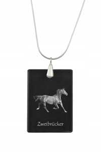 Zweibrucker Kryształowy naszyjnik z koniem grawer