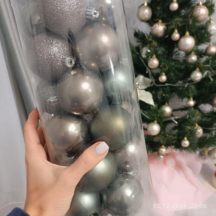 Новорічні іграшки.кульки.24 шт