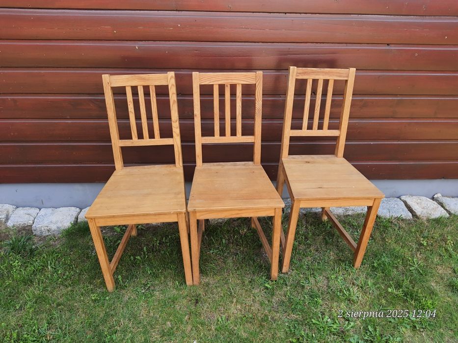 3 krzesla drewniane ikea stefan