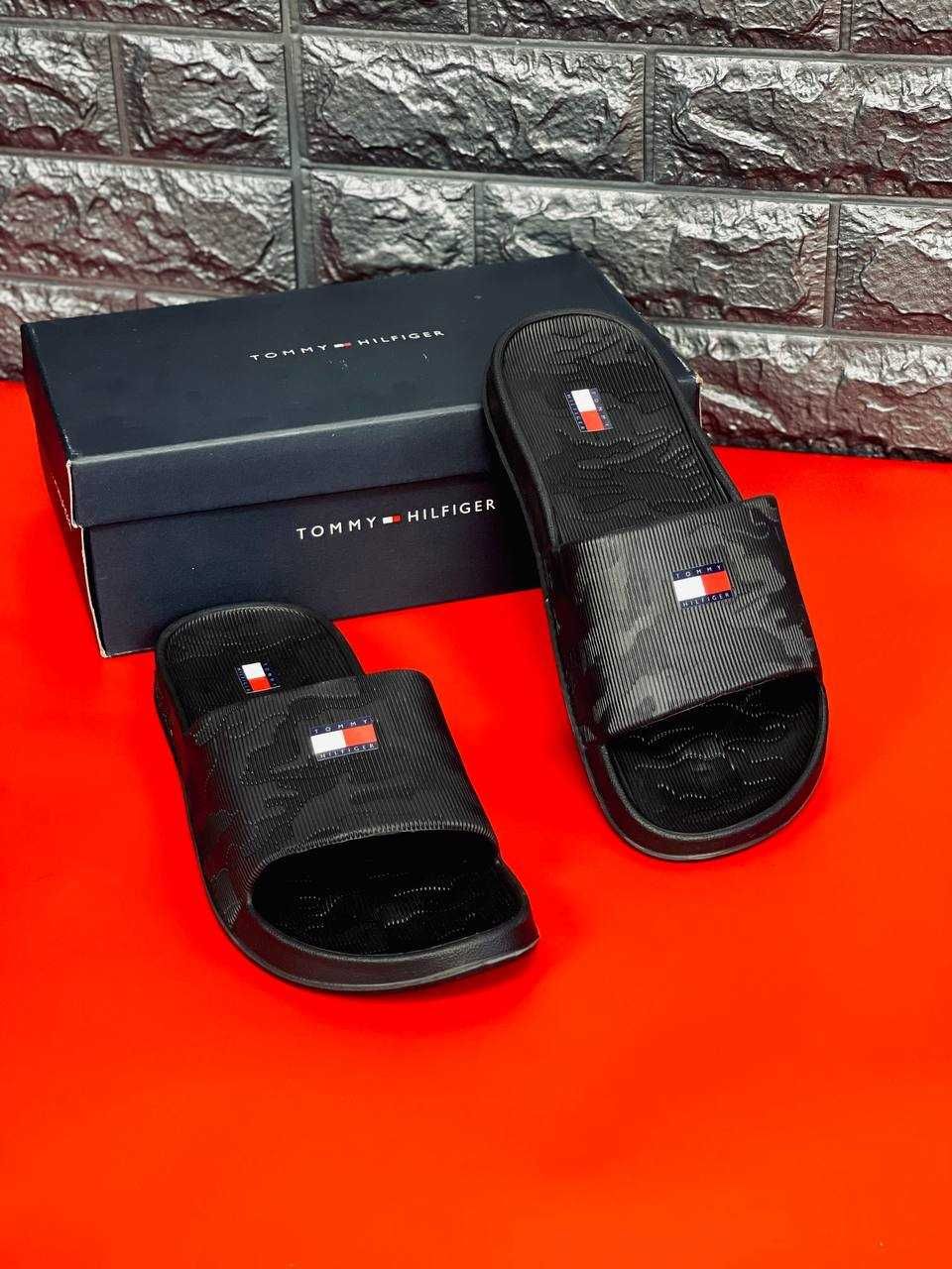 Мужские тапочки Tommy Hilfiger Летний must-have! Black шльопанці New!