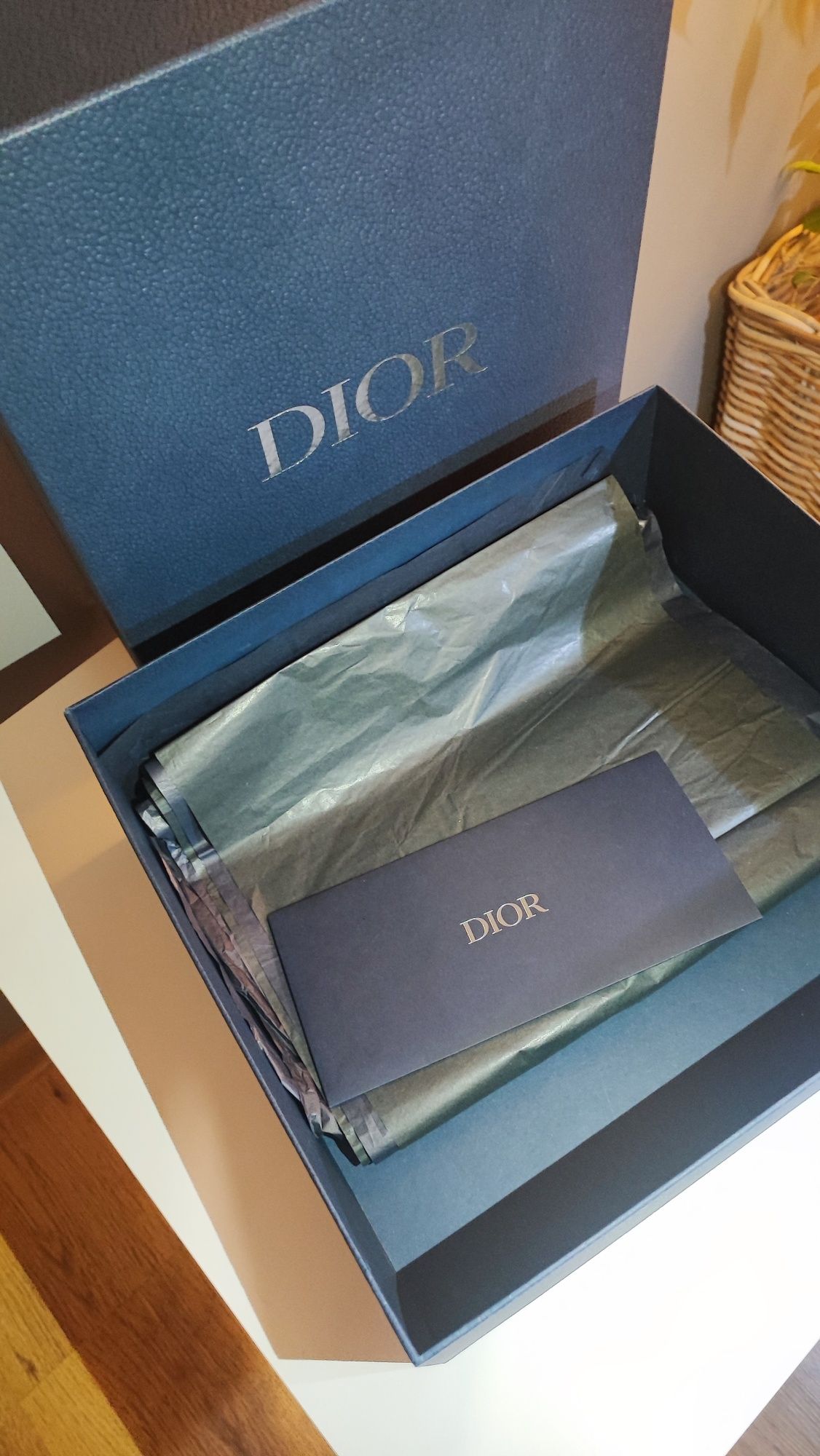 Pudełko średnie Dior z kopertą granat karton prezent
