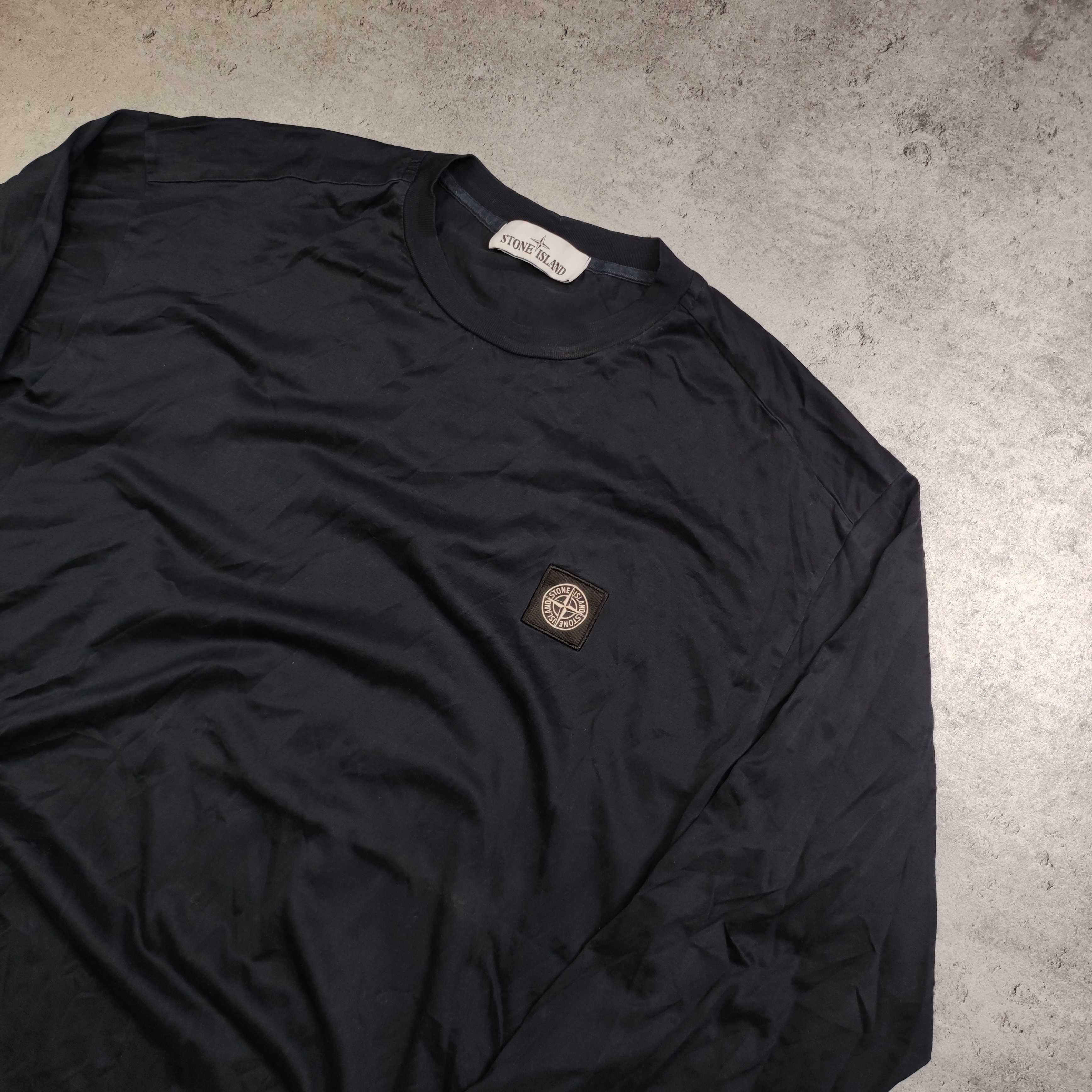MĘSKA Koszulka Długi Rękaw Bluzka Casuals Stone Island PREMIUM Granat