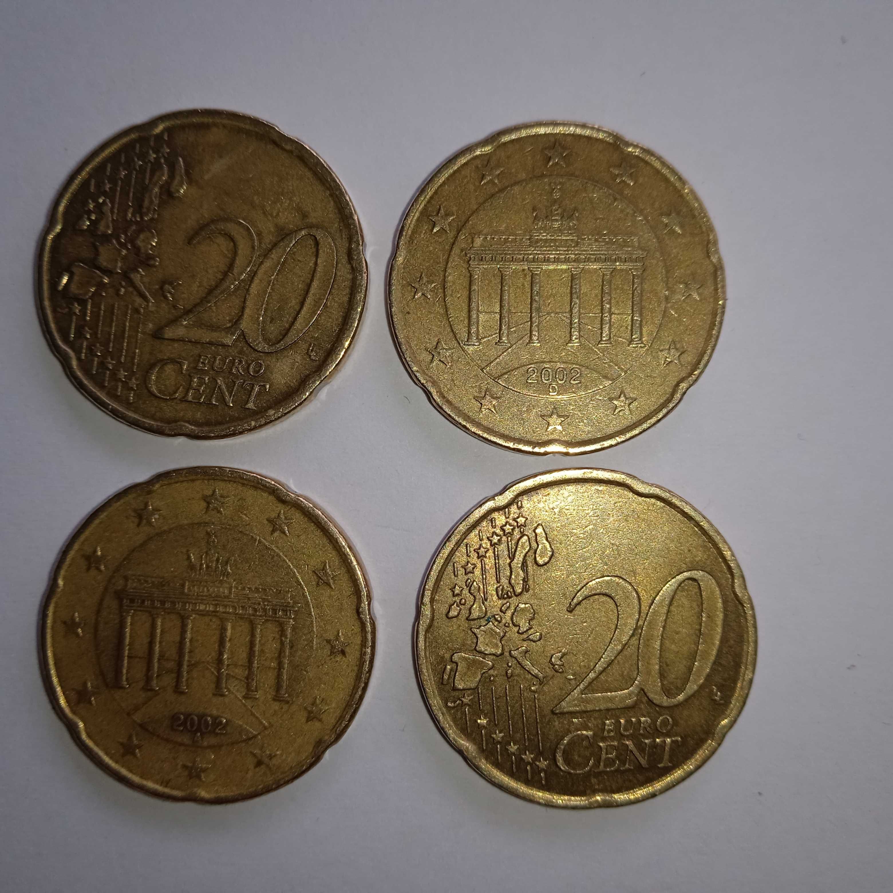 Vendo moedas de 20 centimos de 2002 + Alemanha