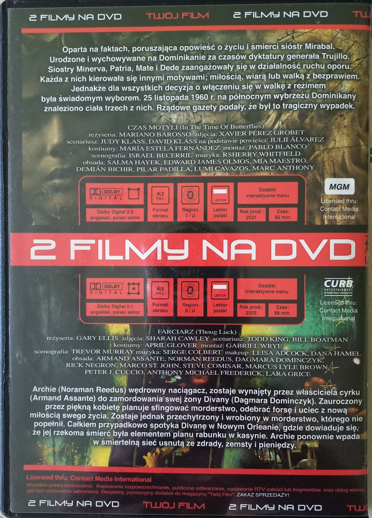 Filmy Czas motyli / Farciarz (płyta DVD)