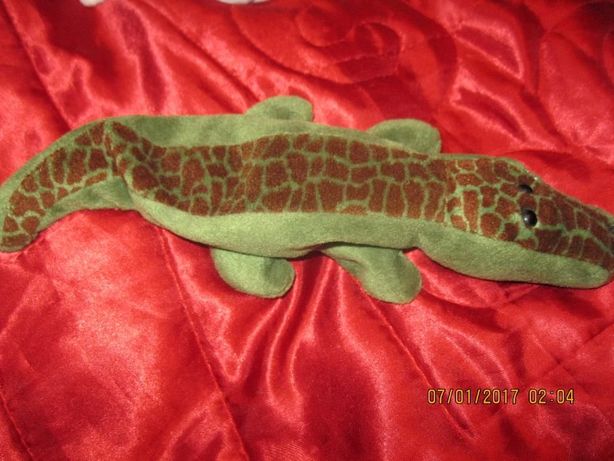крокодил зеленый детская игрушка мягкая фирменная в нем шарики 29см
