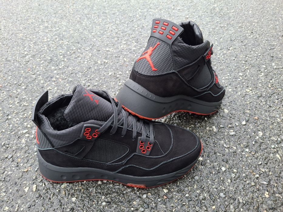 АКЦІЯ!!! JORDAN чоловічі шкіряні зимові кросівки зимние кроссовки мех