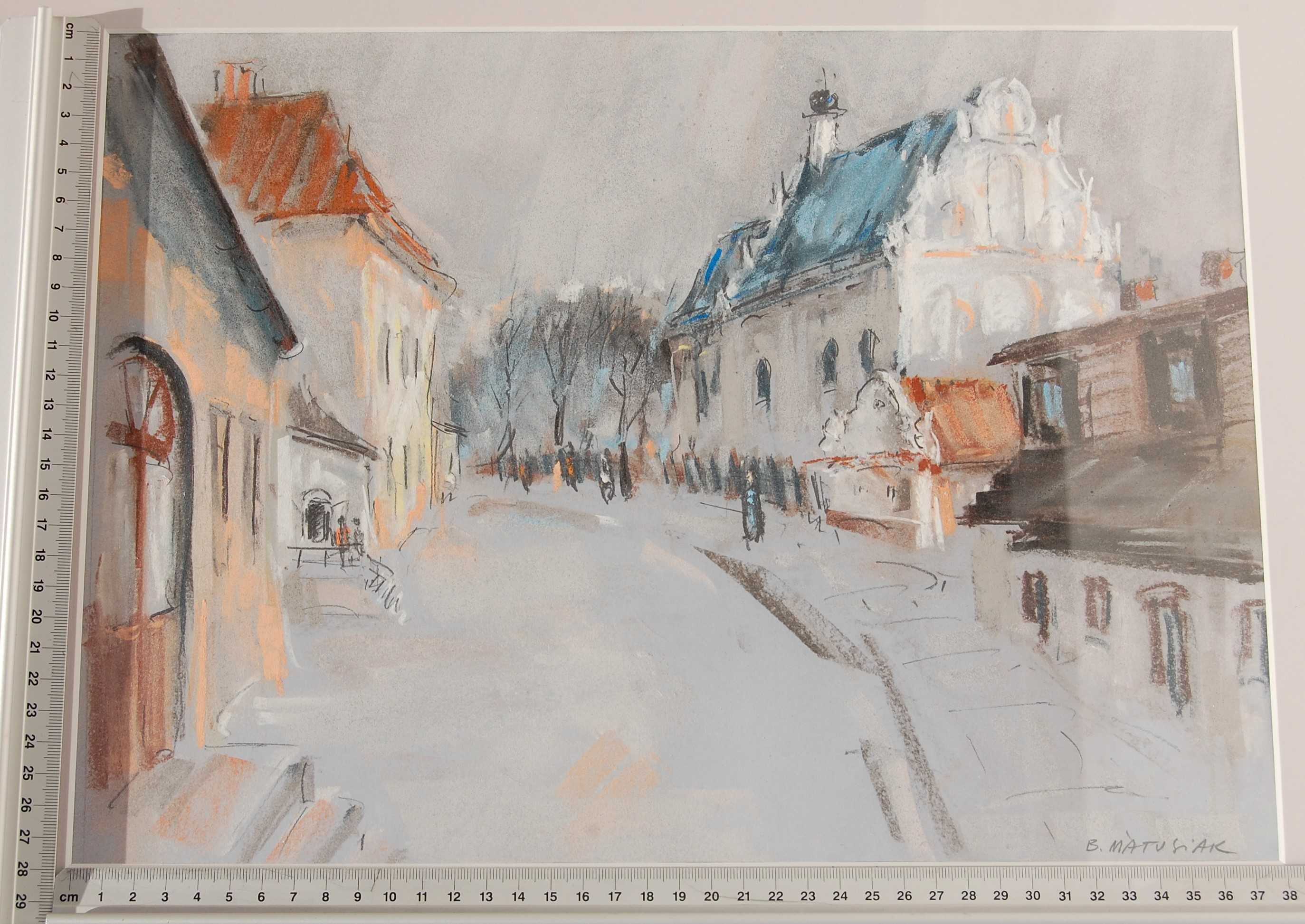 Kazimierz Dolny, pejzaż, pastele, Beata Matusiak