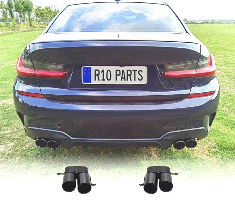 PONTEIRAS DE ESCAPE BMW G20 G21 LCI 23-25 PRETO BRILHANTE