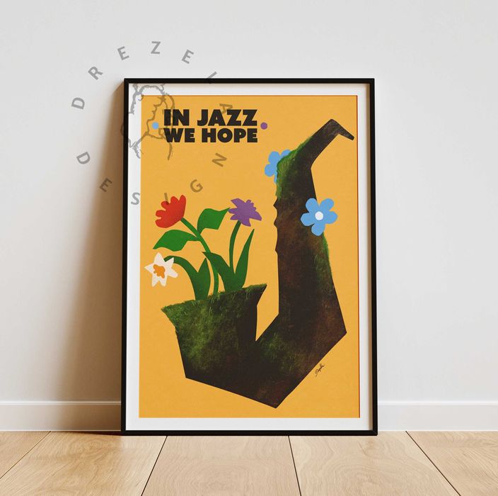 Plakat Jazz Saksofon - drezeladesign
