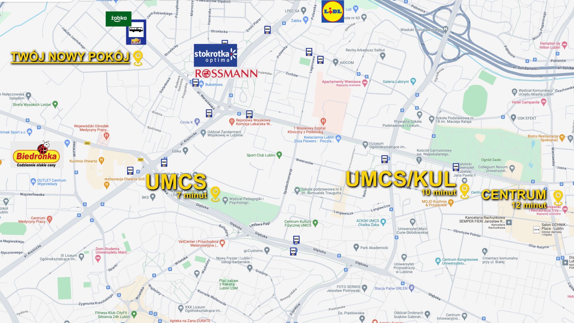Przestronny 1-os. pokój 17m2 od 1 września | 7 min KUL UMCS CENTRUM