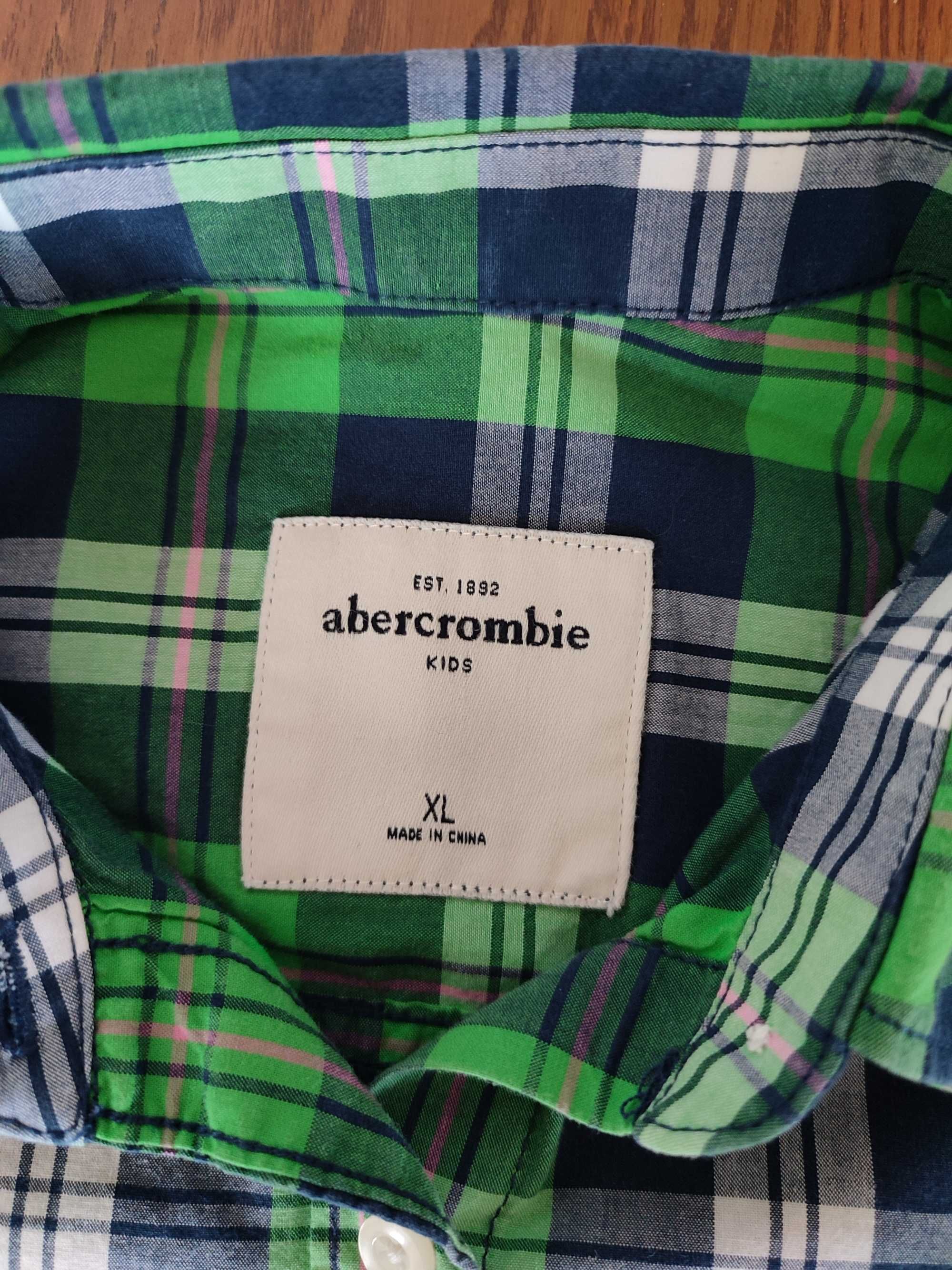 Koszula Abercrombie Kids rozmiar XL zielona w kratkę