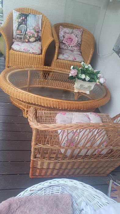 Komplet z wikliny Styl Prowansalski