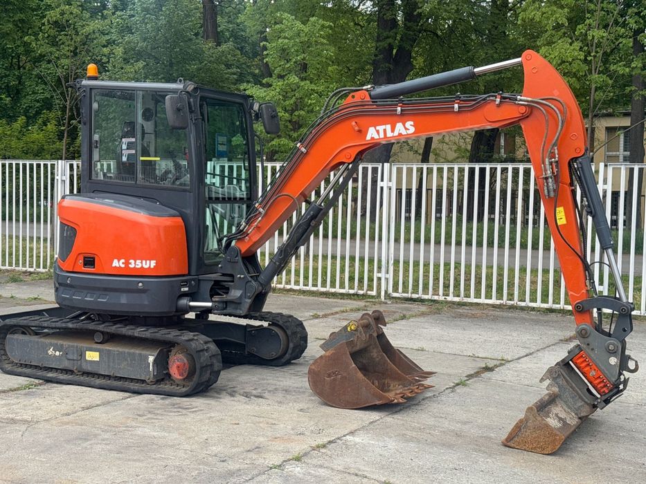 Atlas Minikoparka AC 35UF  Tylko 780 Mth | Powertilt | 3 łyżki | Hydrauliczne szybkozłącze