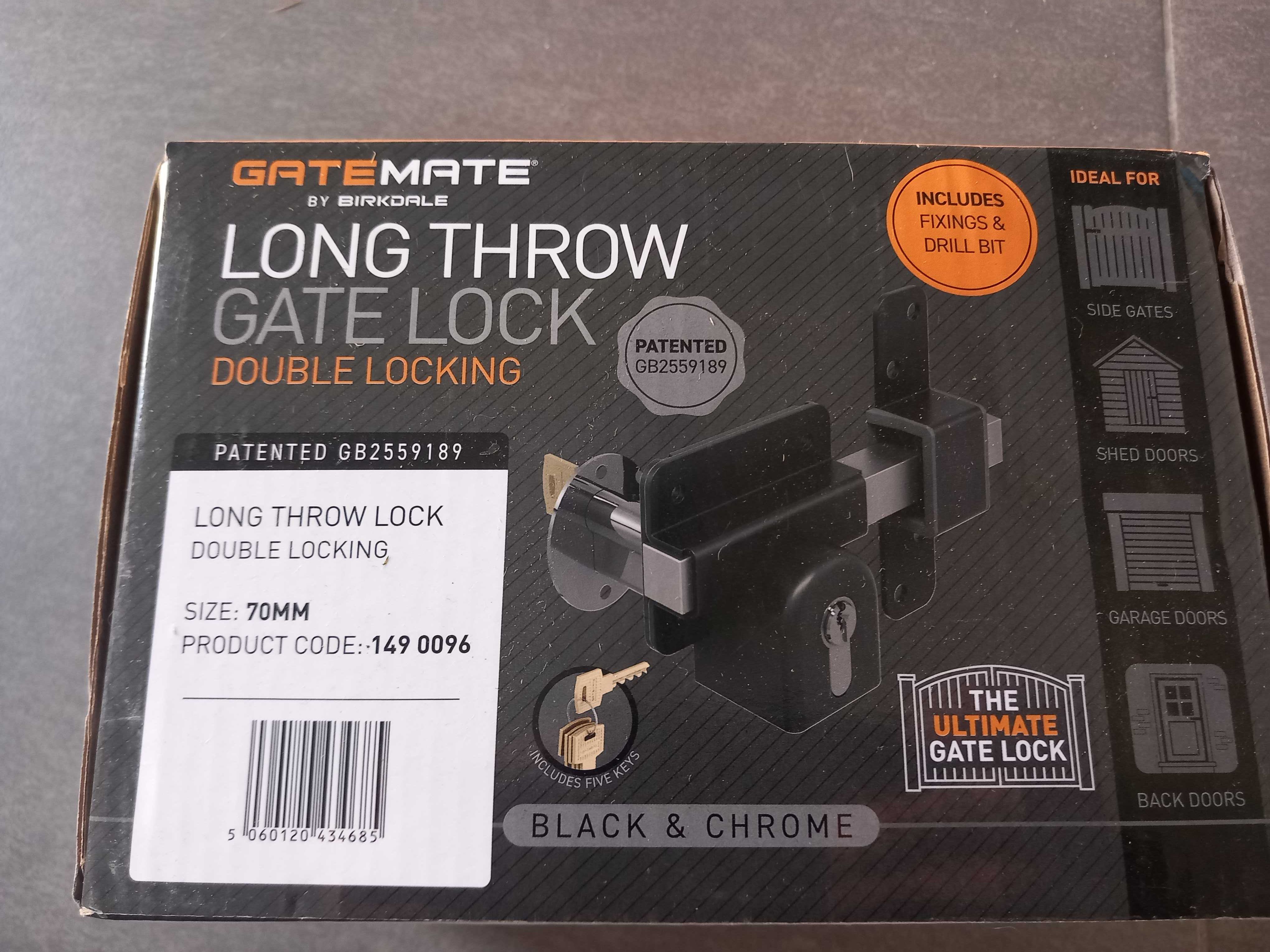 Zamek nawierzchniowy zasuwa 70 mm long throw lock