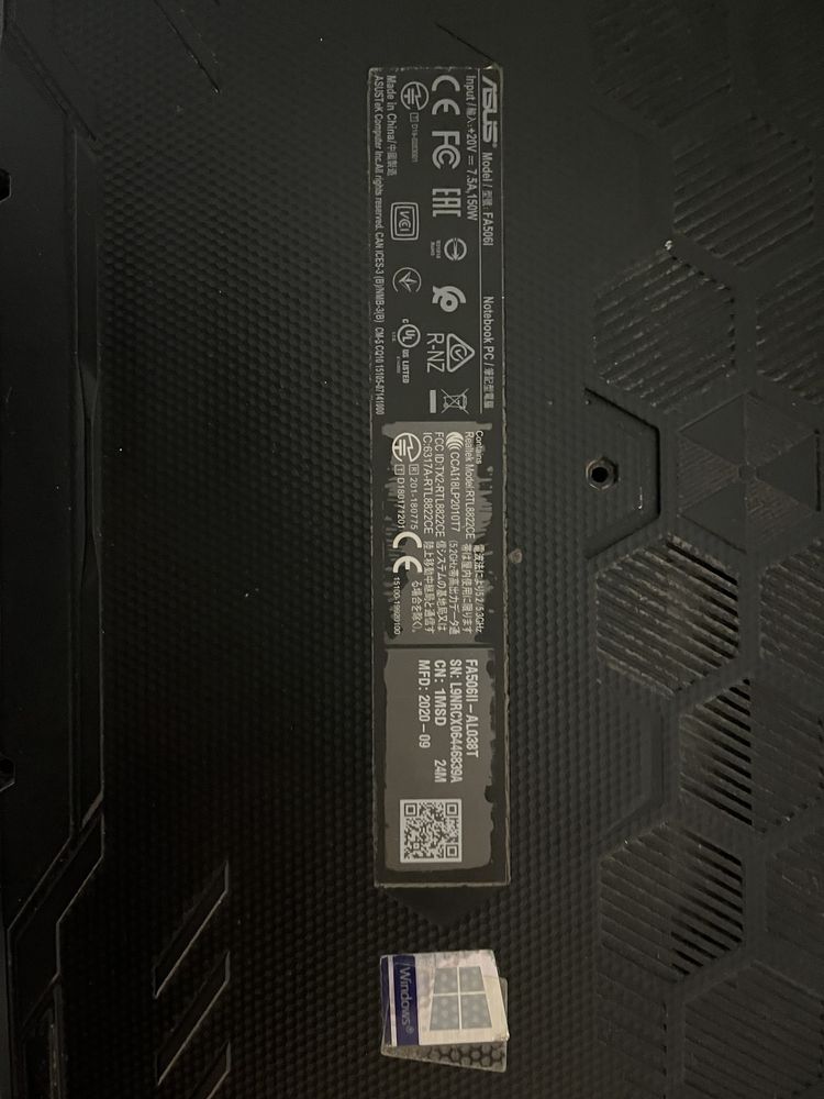 Asus TUF Gaming A15  model FA605II