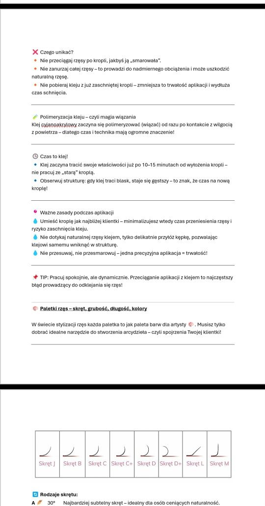 Teoria Stylizacja rzęs gratis testy 1:1 pdf dla początkujących 77 stro