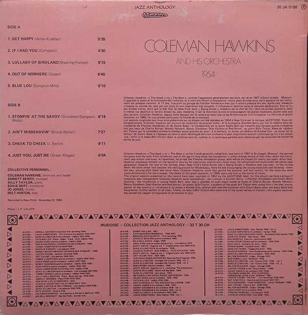 Coleman Hawkins And His Orchestra ‎– 1954