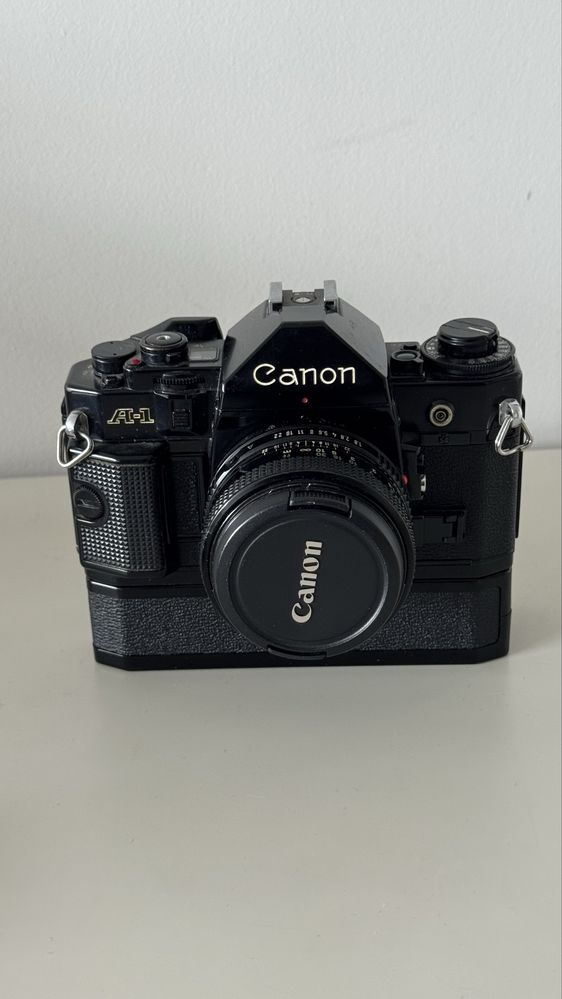 Canon A1 com motor mais objetiva 50mm 1.8 perfeito estado