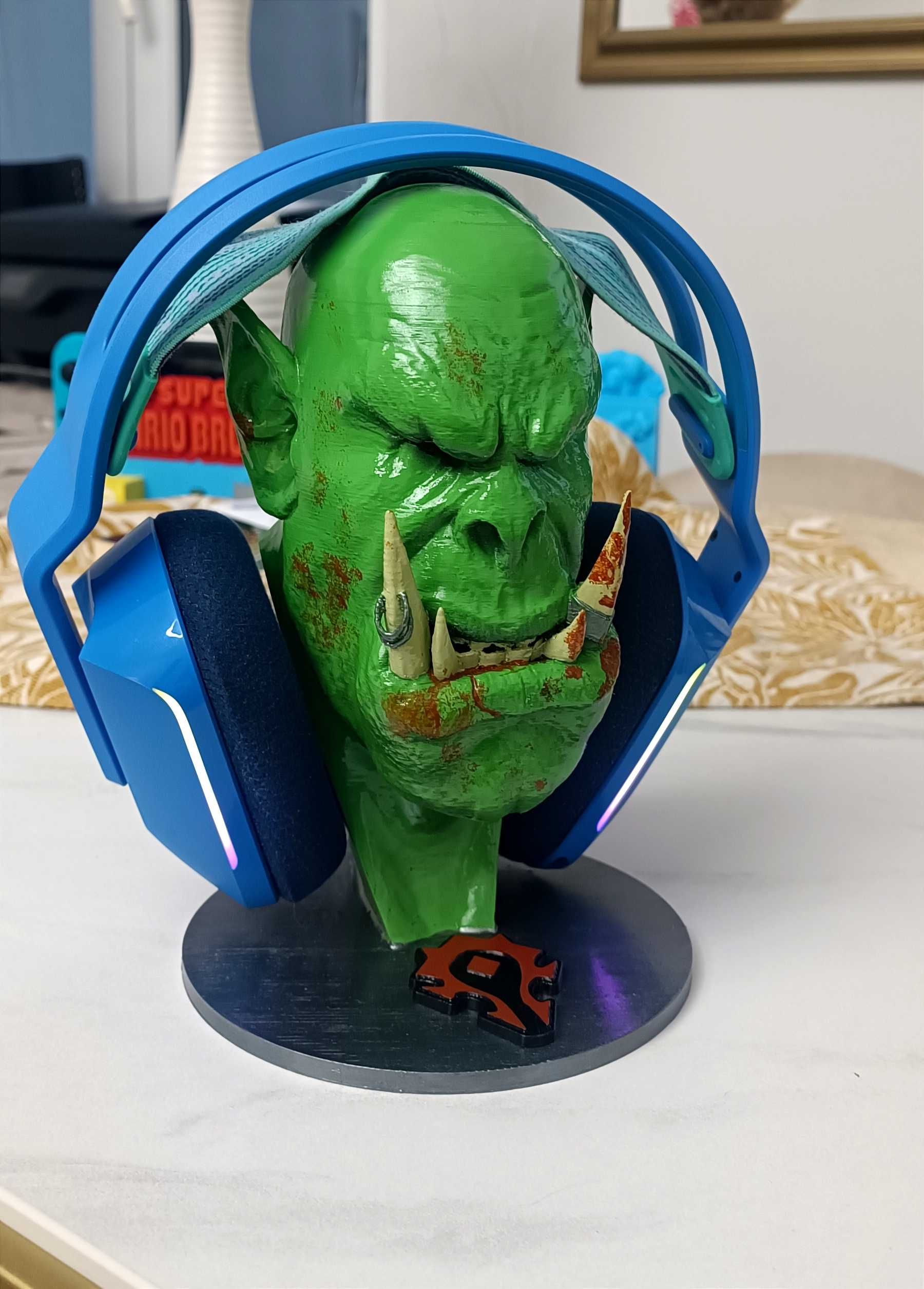Statuetka, stojak na słuchawki, Ork, World of Warcraft, Rękodzieło,WOW