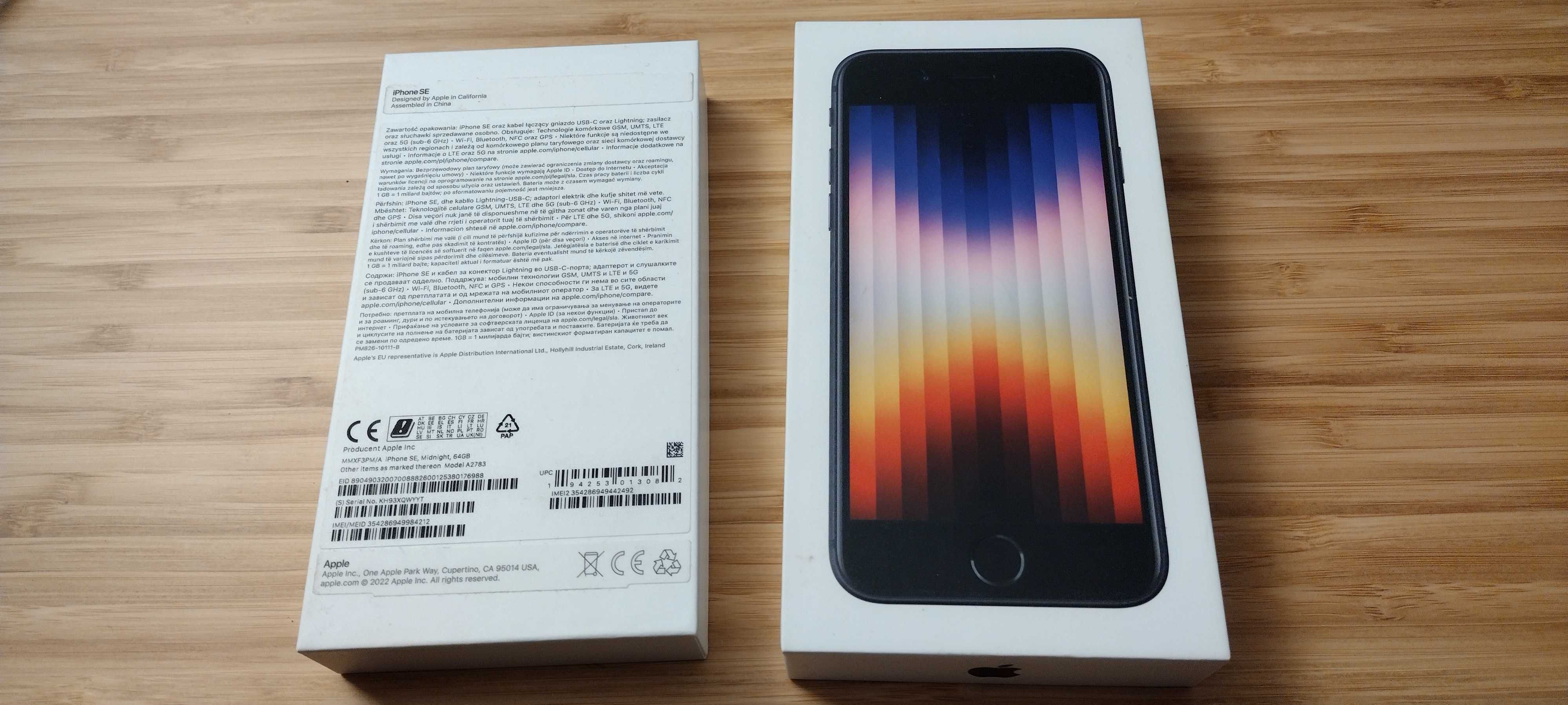 Pudełko telefon Apple iPhone SE 2022