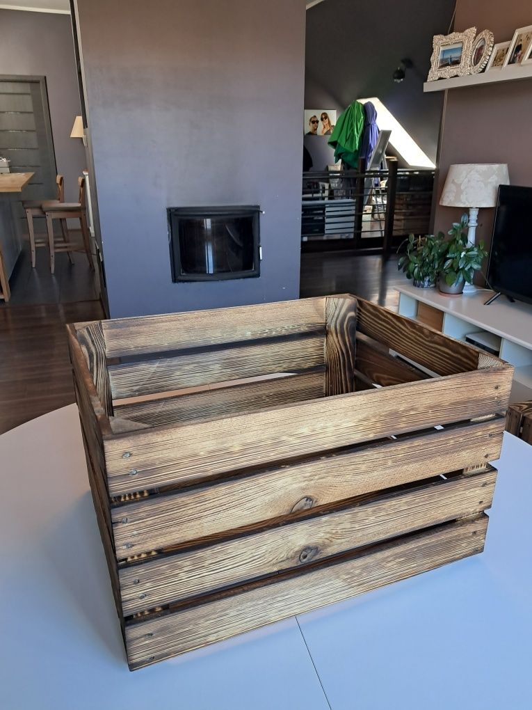 Skrzynka drewniana opalana 50x40x30 solidna nowa z przesyłką OLX