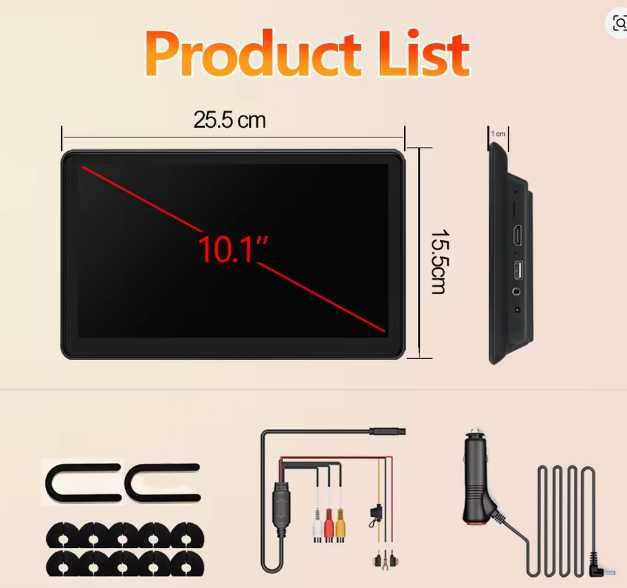 Monitor Auto 10,1" – Android, CarPlay e Bluetooth