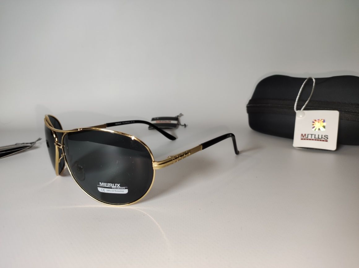 Aviator Polarized Sunglasses Gold and Black