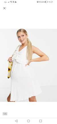 Sukienka ciążowa biala z haftem M