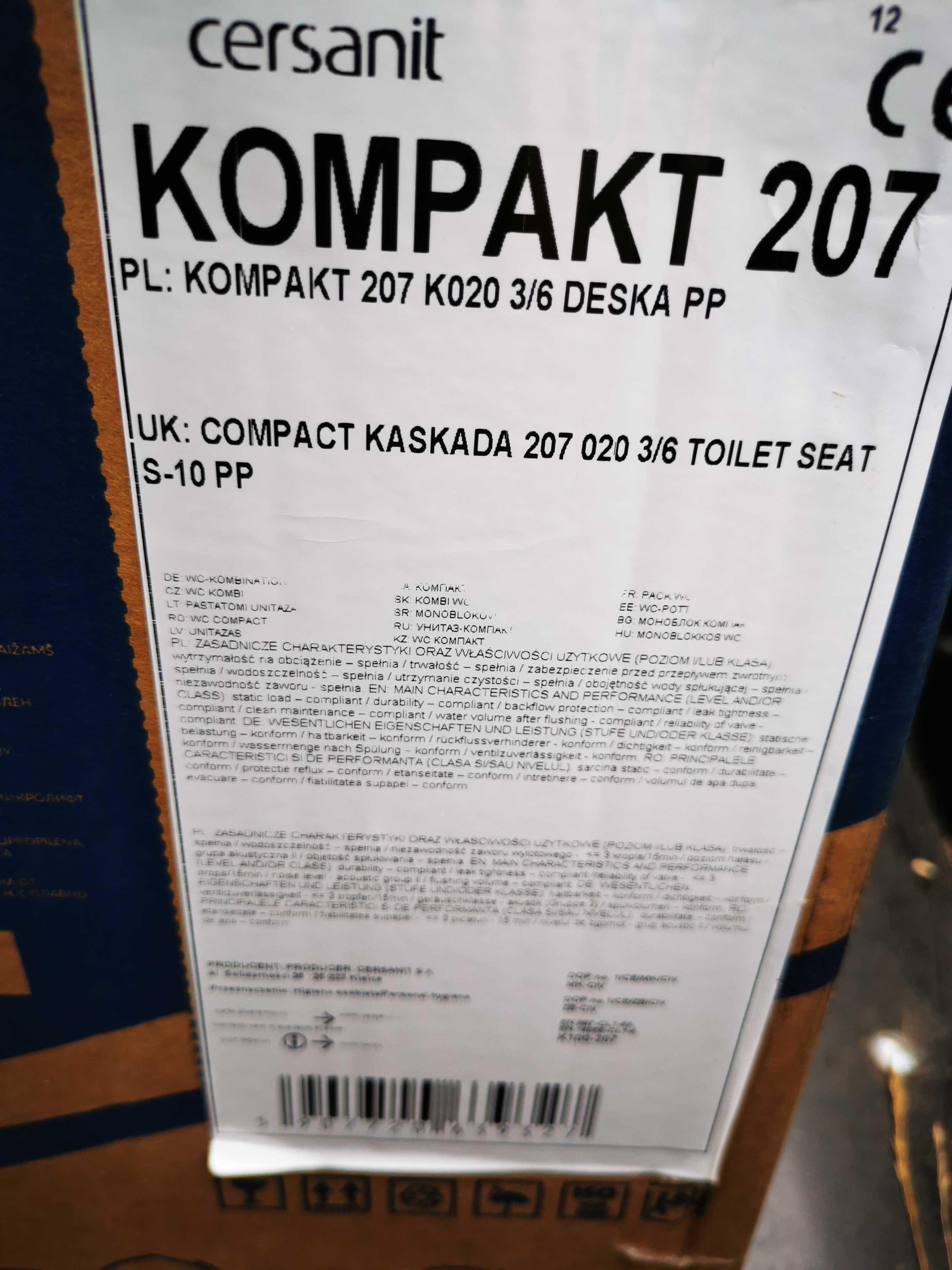 wc toaleta lazienka compact kompakt kaskada deska pp nowy