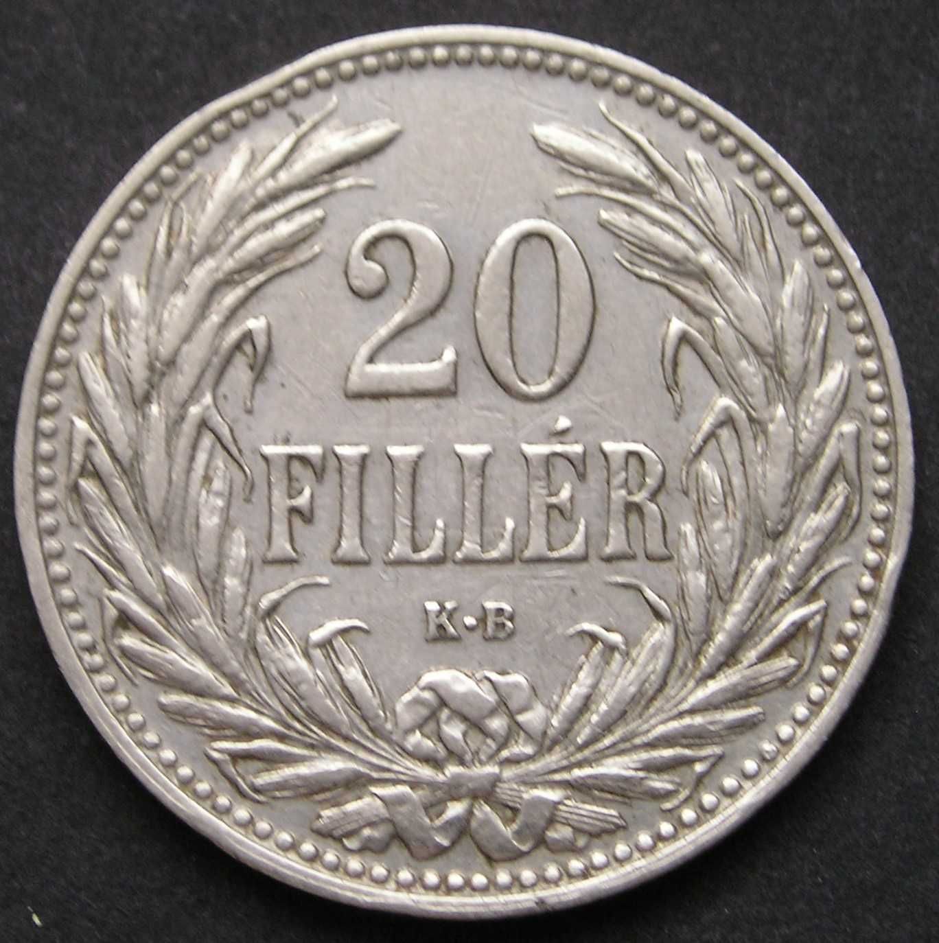 Austro-Węgry 20 filler 1908