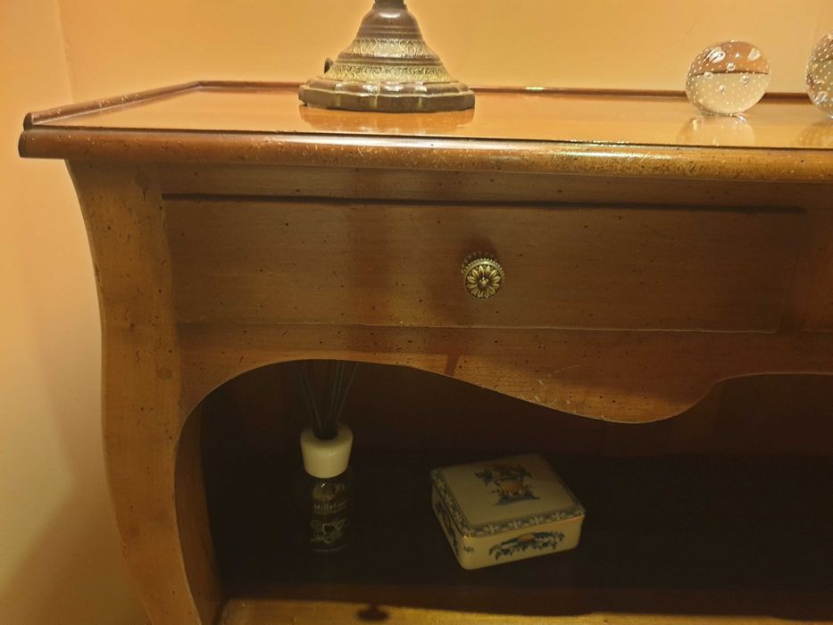 Consola em cerejeira com duas gavetas Estilo inglês